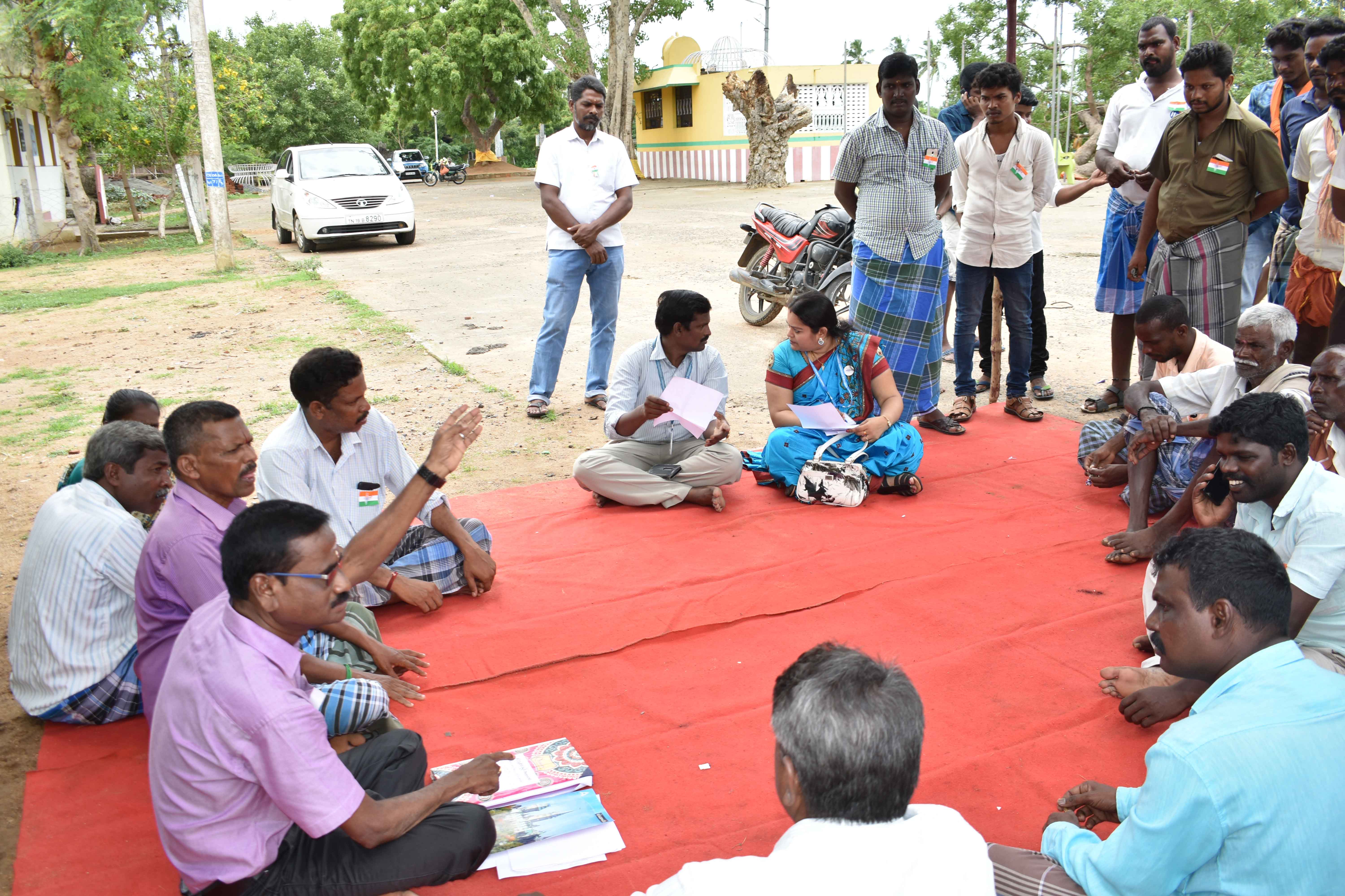 AVIT UBA cell member giving ideas to the Siruthavur Villagers
